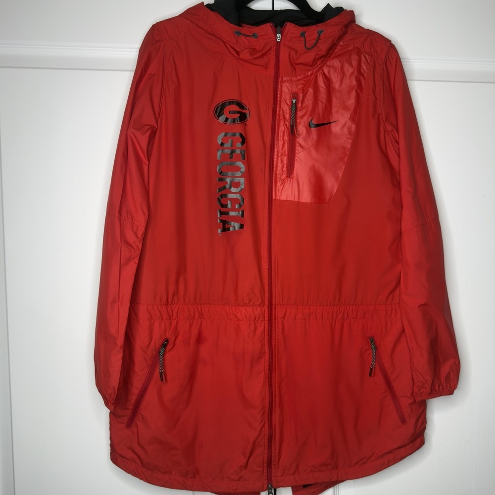 Georgia Bulldogs Jacket Womens Medium Red NCAA Football Nike Hooded Full Zip